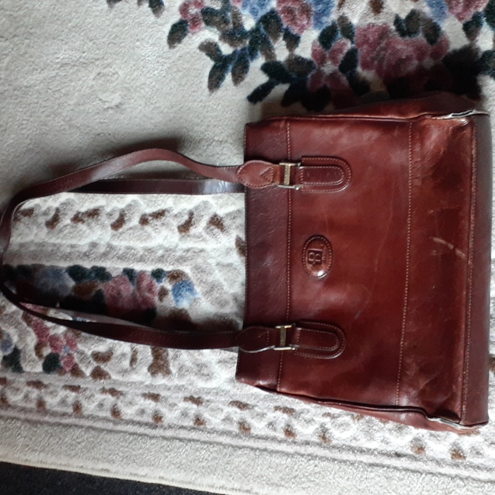 Vintage (1990s) Basido Leather Purse/ Tote/ Bag
